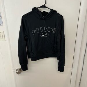 Nike Black Cropped Long Sleeve Hoodie